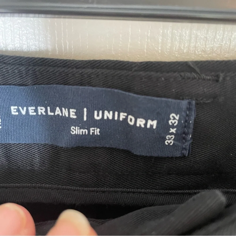 NEW WITH TAGS Everlane Black The Performance Chino Uniform Slim Fit Size 33 x 32